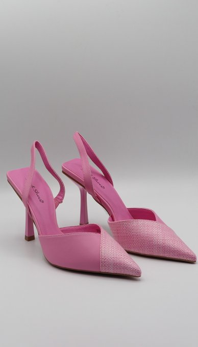 Pantofi Dama, Eleganti, Cu Toc Si Bareta, Light Pink